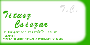 titusz csiszar business card